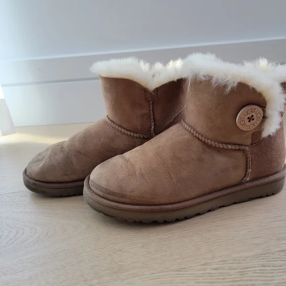 UGG MINI BAILEY BUTTON II (CHESTNUT) - Picture 5 of 7
